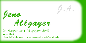 jeno allgayer business card